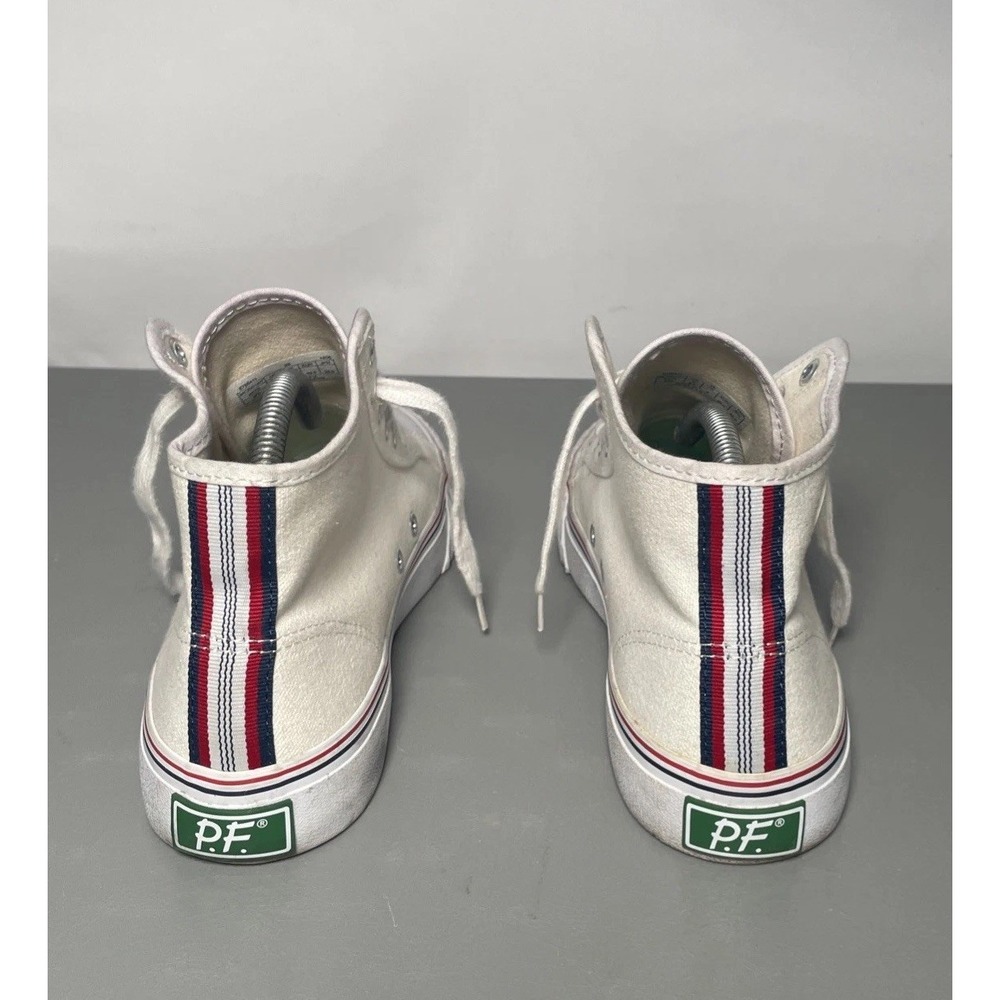 P.F. Flyers Center High Top White Canvas Shoes Sneakers Men's 6.5 Women's 8